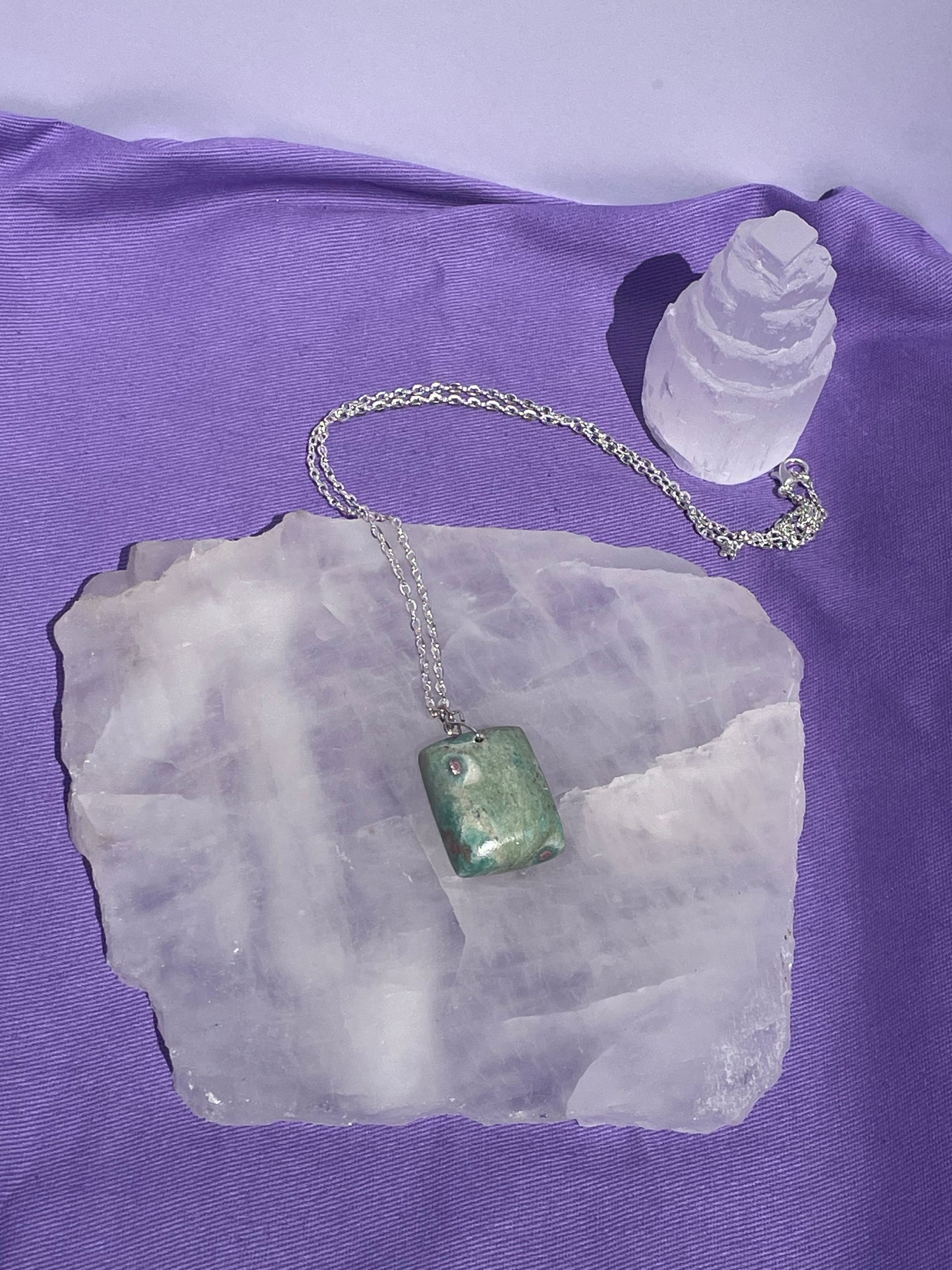 Ruby Fuchsite square - Silver