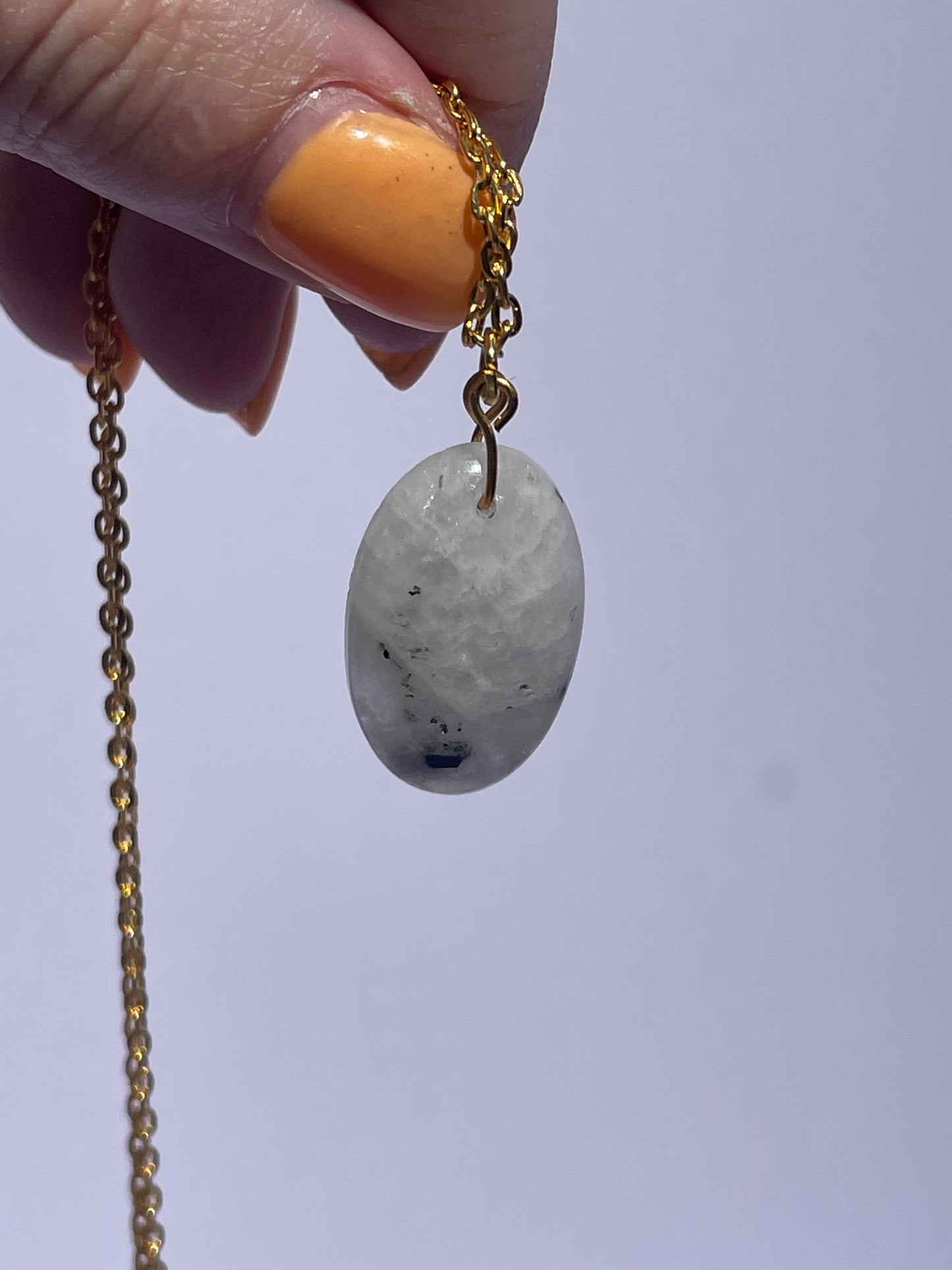 Rainbow Moonstone Oval- Gold