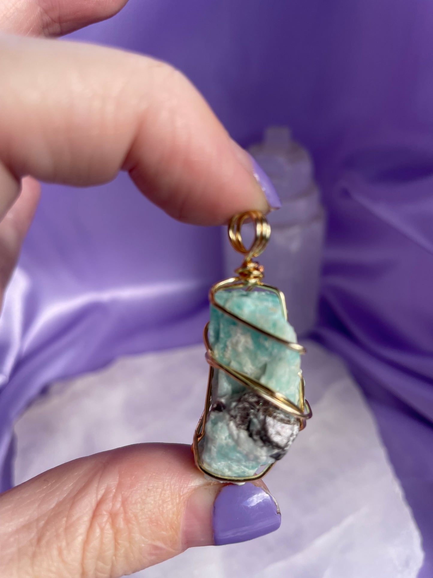 Amazonite w’ Mica - Gold 22”