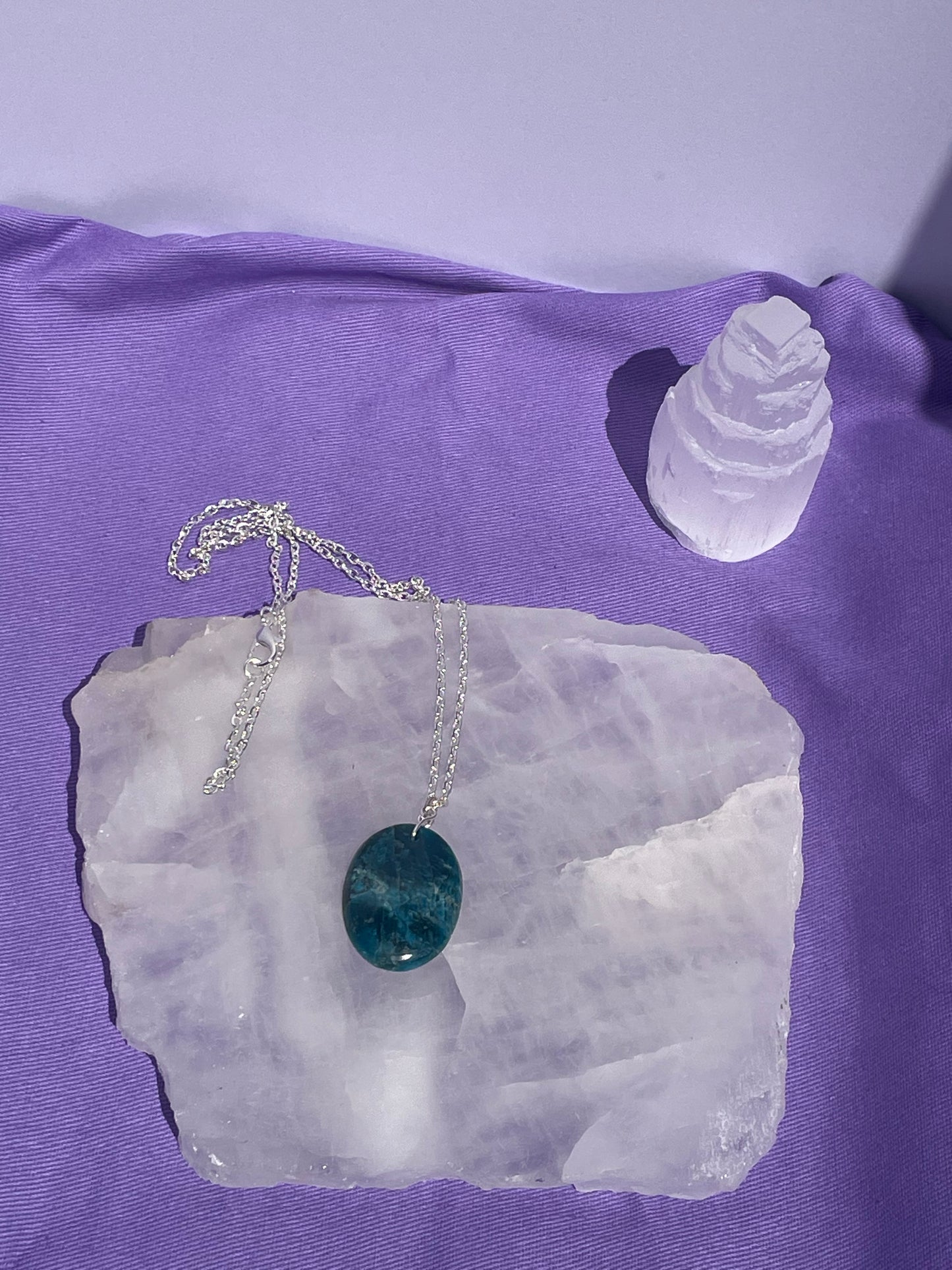 Blue Apatite Oval - Silver