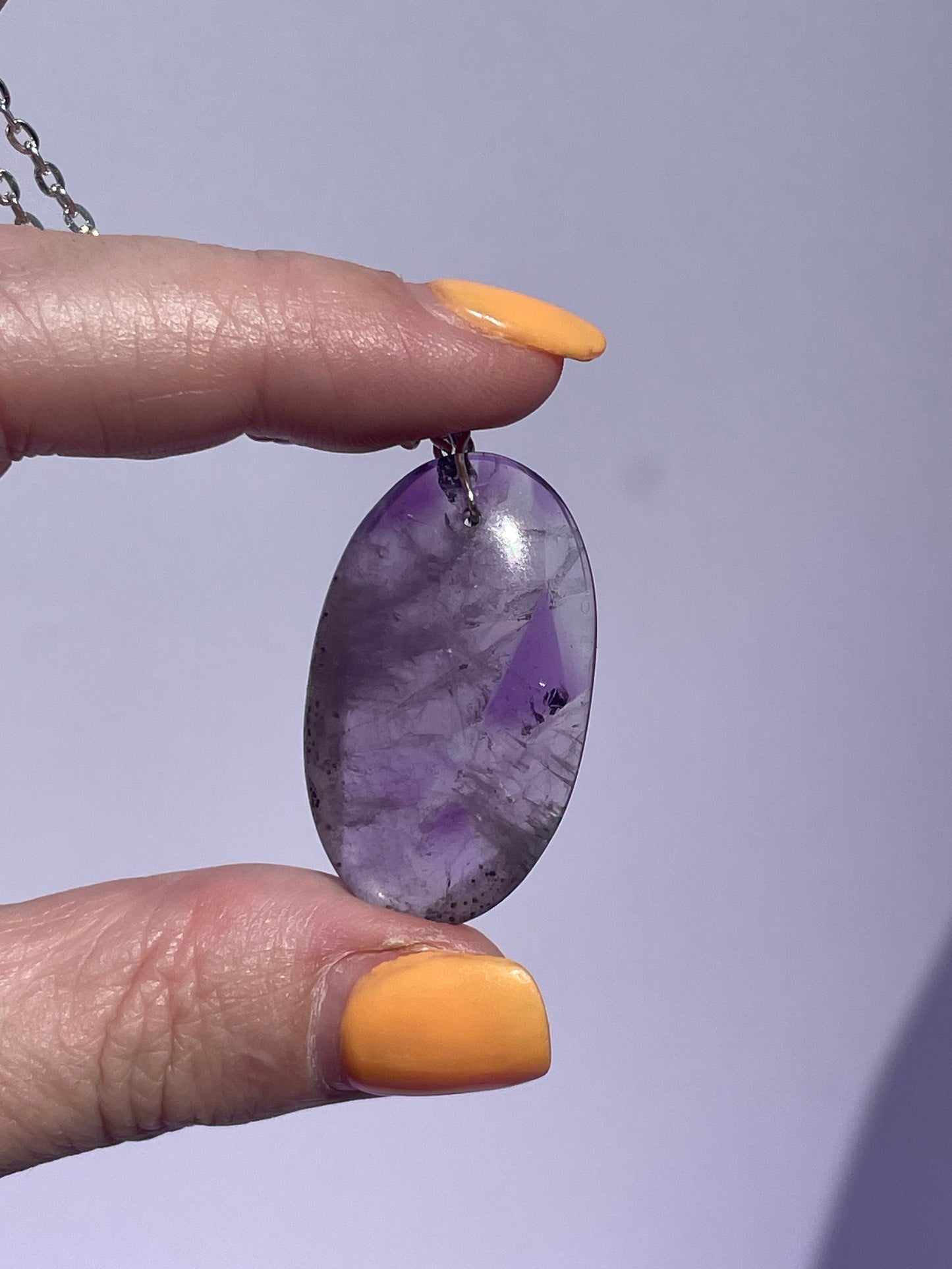 Amethyst oval - Silver