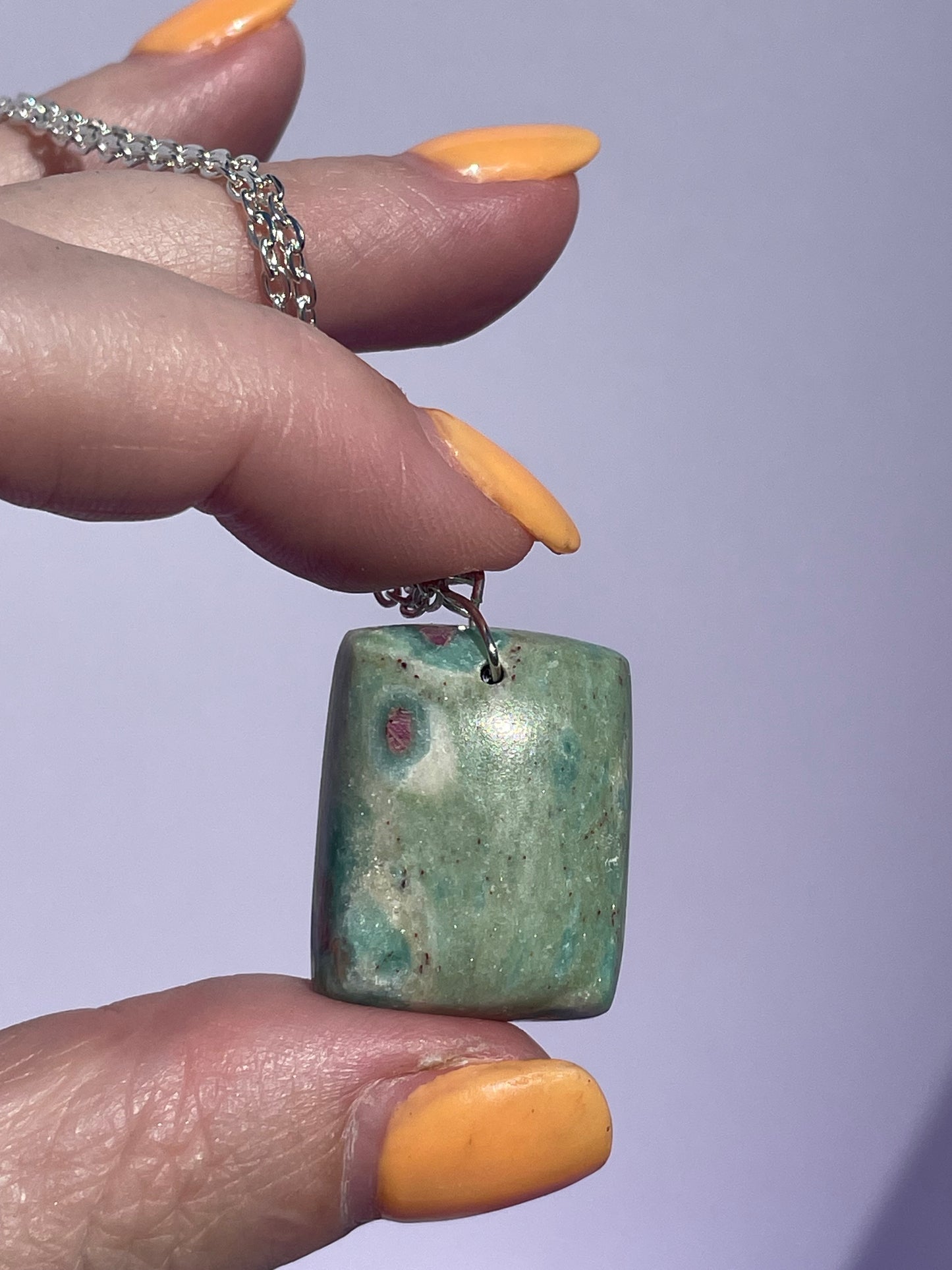 Ruby Fuchsite square - Silver