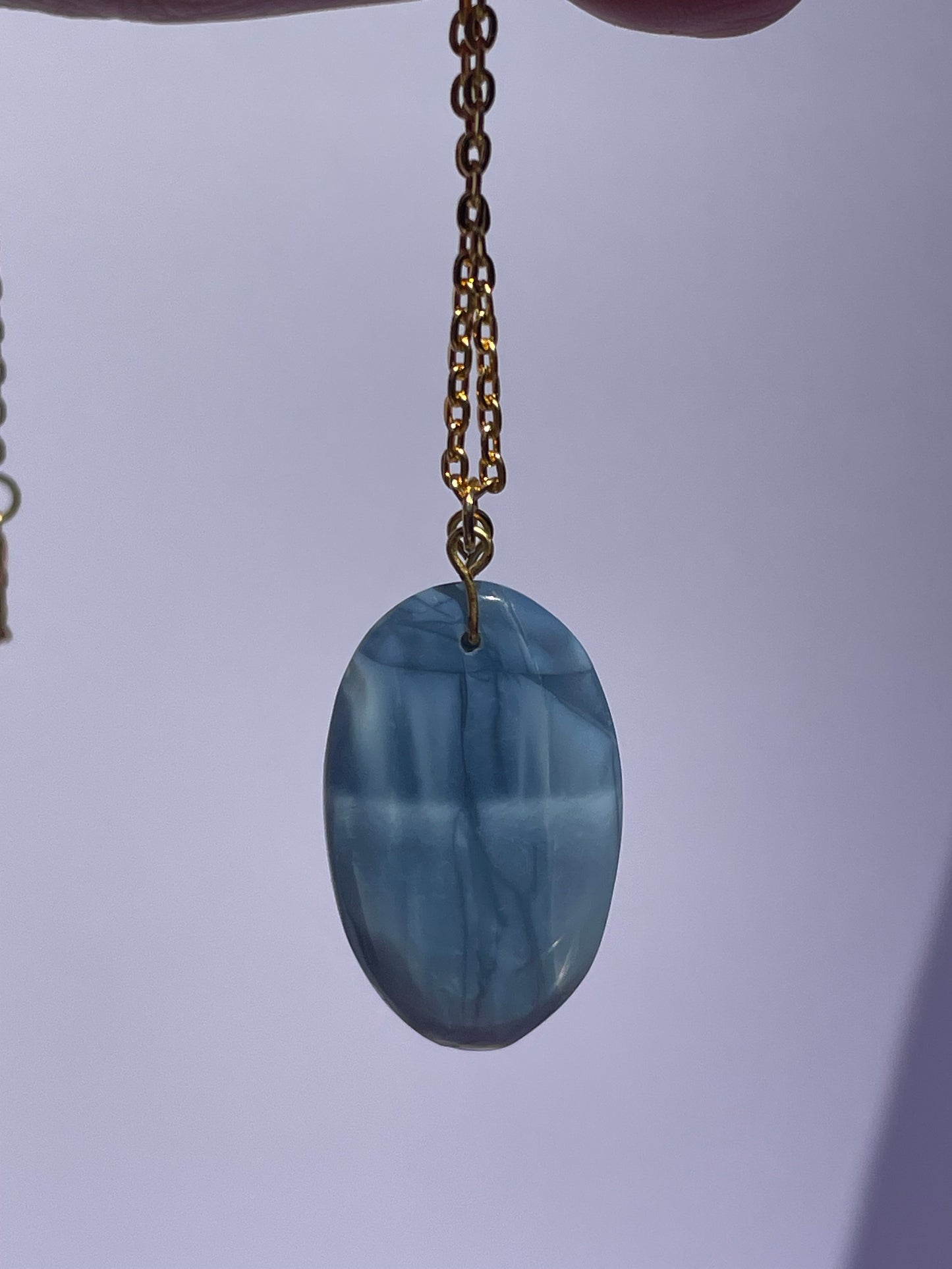 Blue Opal Oval - Gold