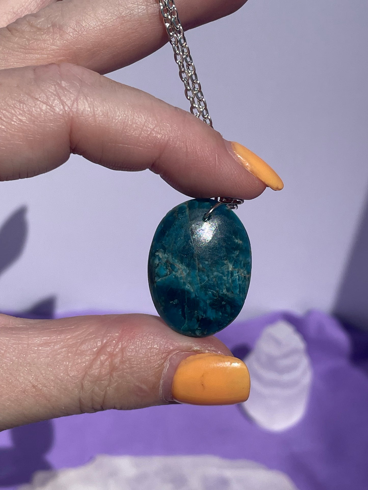 Blue Apatite Oval - Silver