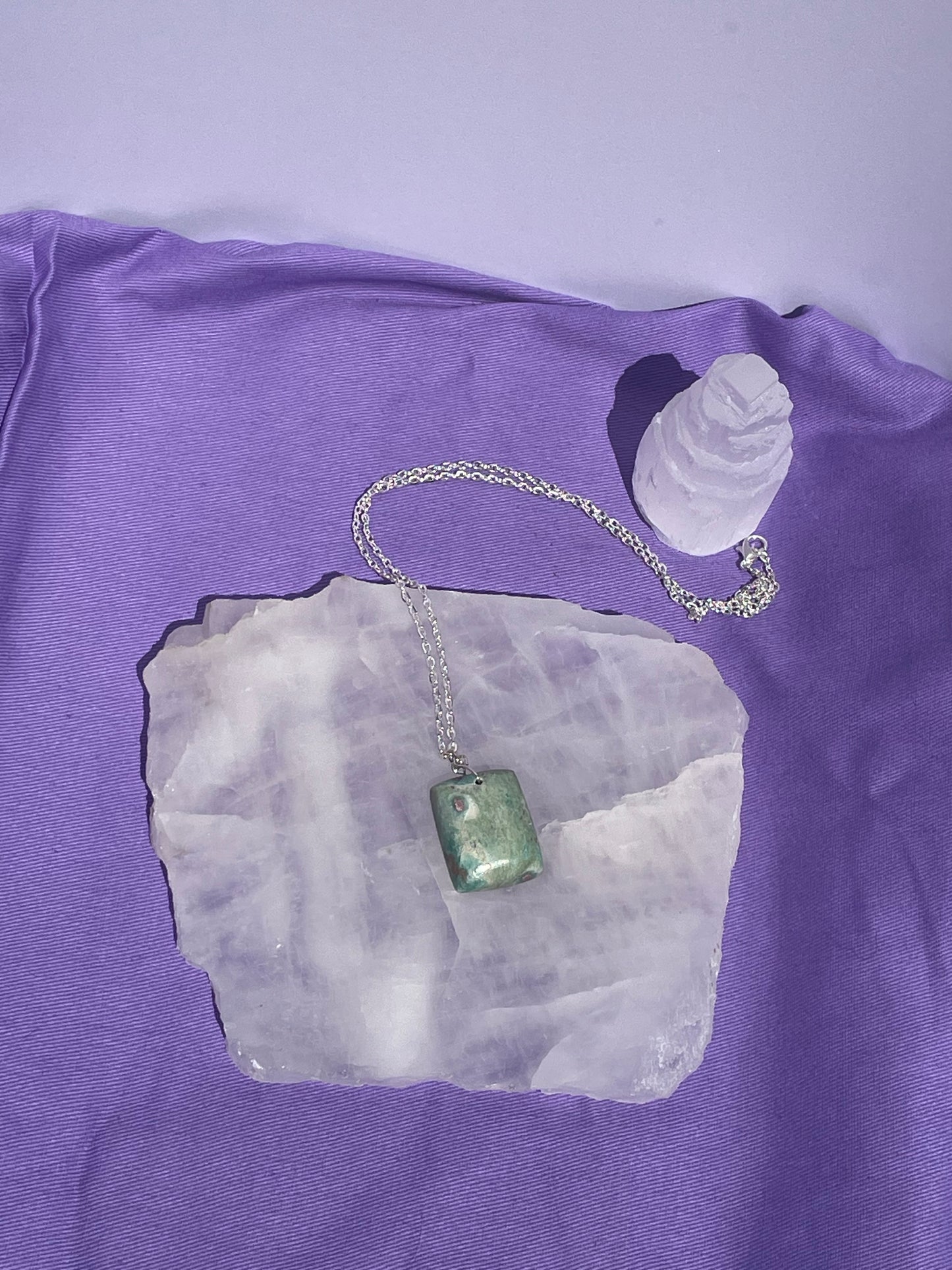 Ruby Fuchsite square - Silver