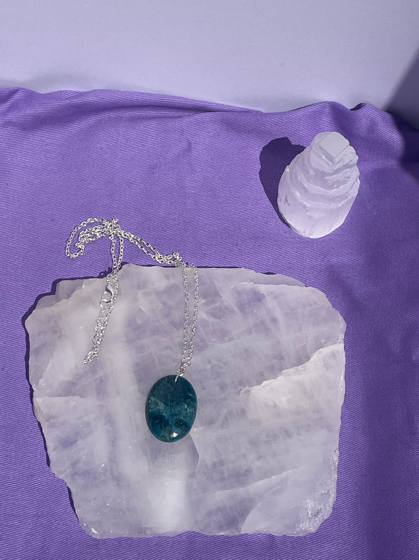 Blue Apatite Oval - Silver