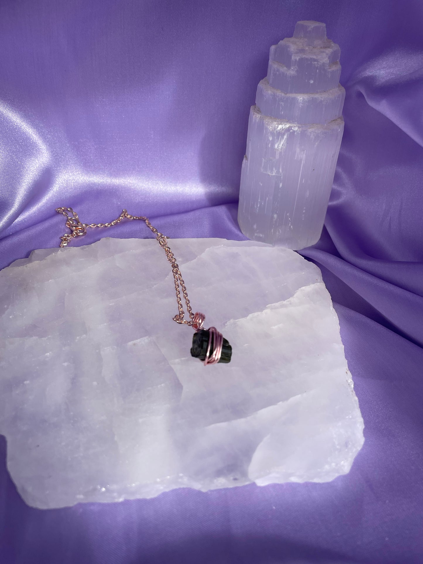 Green Tourmaline - Rose Gold 18”