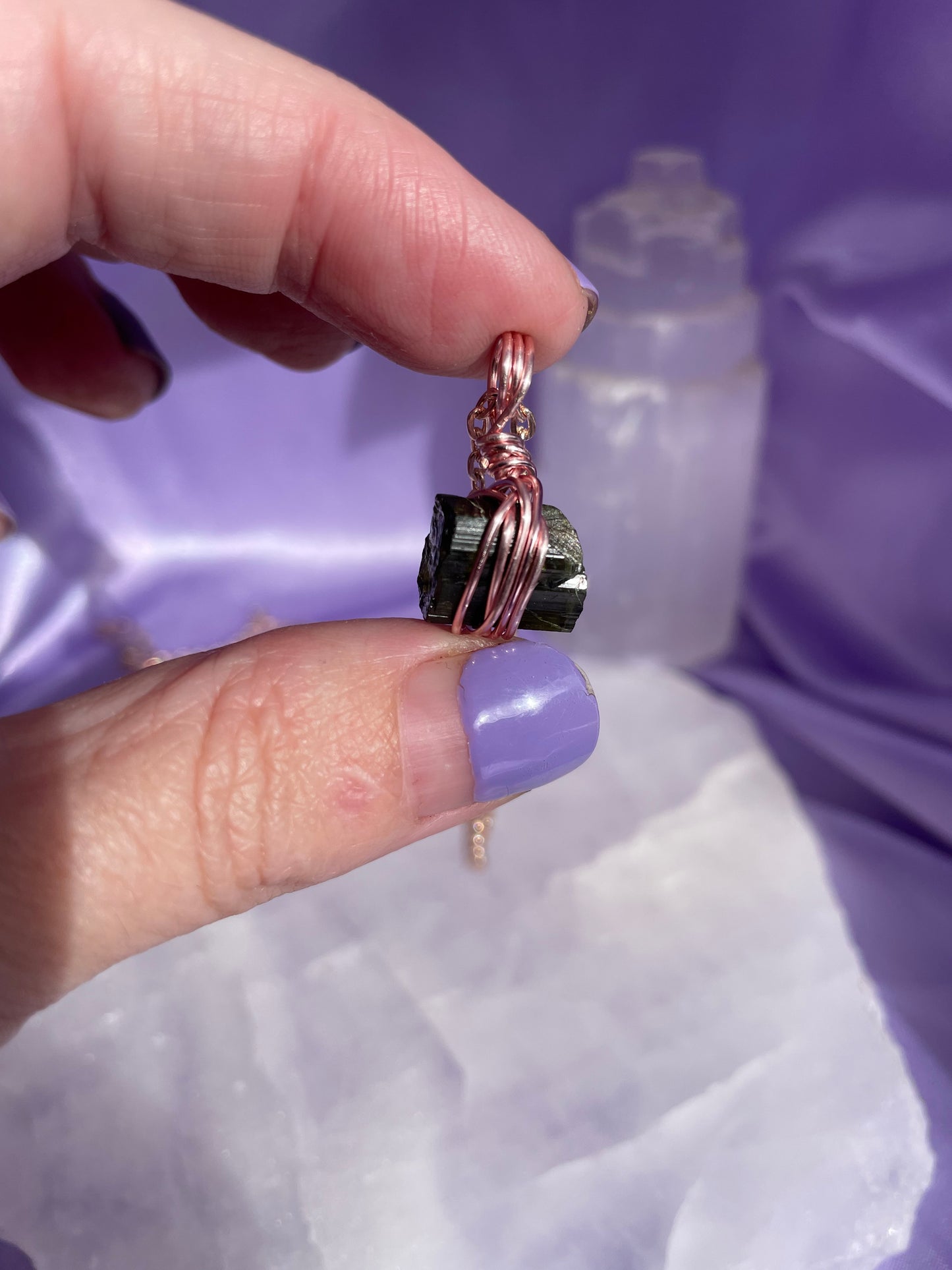 Green Tourmaline - Rose Gold 18”