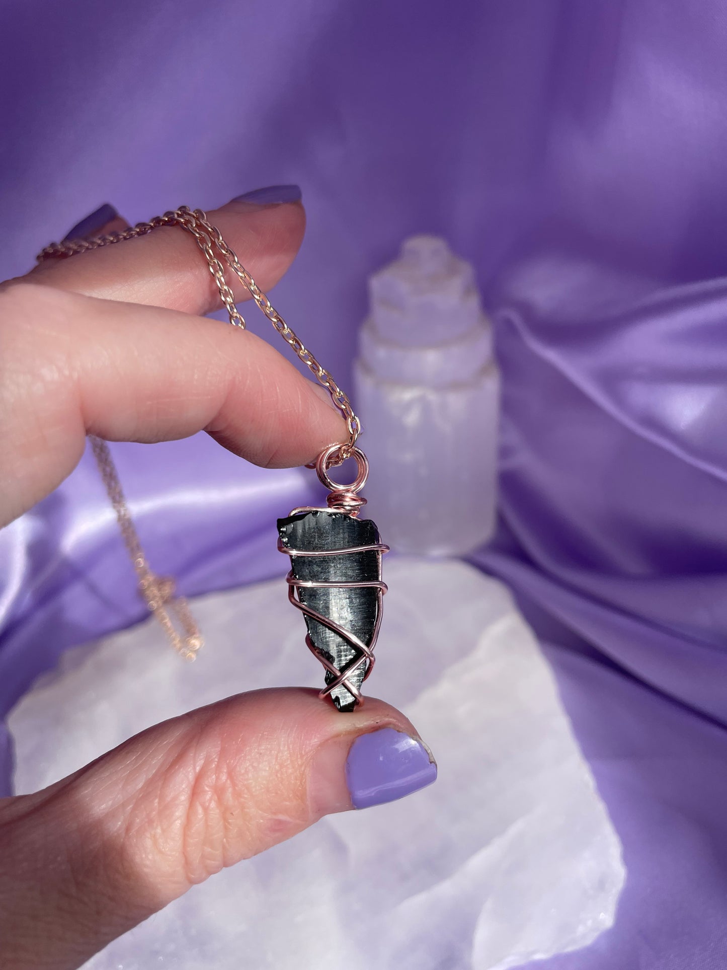 Black Obsidian - Rose Gold 20”