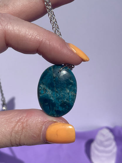 Blue Apatite Oval - Silver