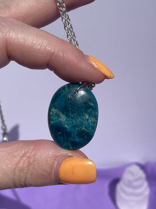Blue Apatite Oval - Silver