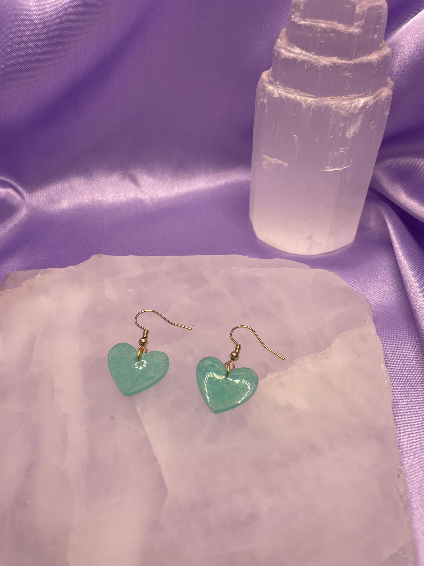 Glitter Green heart gold