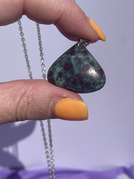 Ruby Kyanite Teardrop -Silver