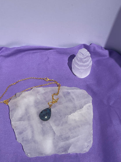 Ruby Kyanite Teardrop -Gold