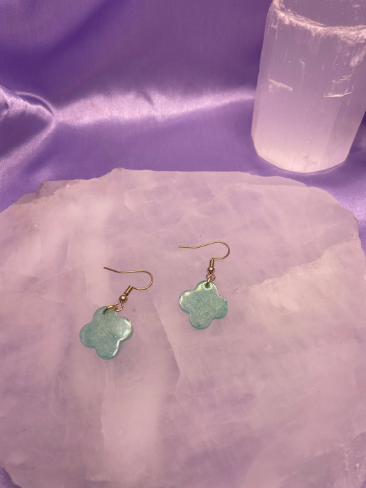 Glitter Green Flower Gold