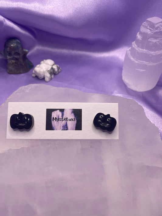 Black Pumpkin Studs