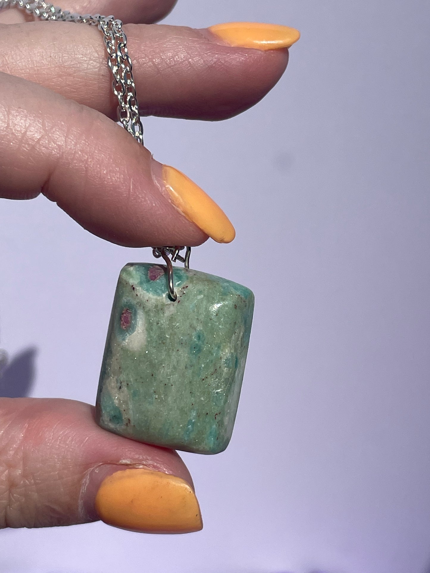 Ruby Fuchsite square - Silver
