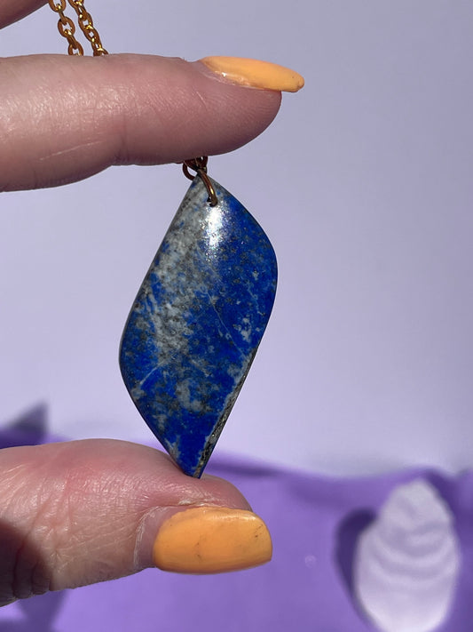 Lapis Lazuli rhombus - Gold