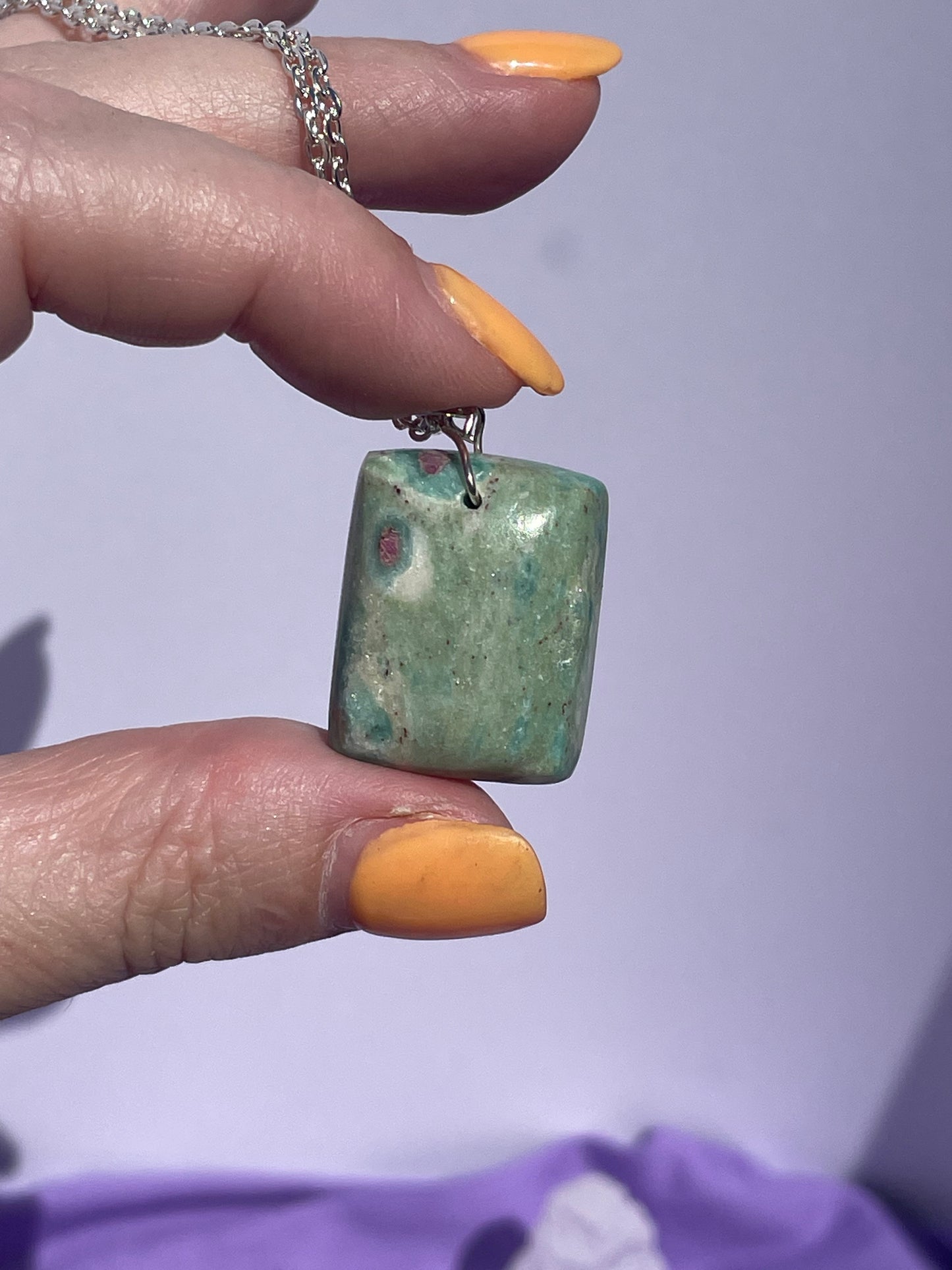 Ruby Fuchsite square - Silver