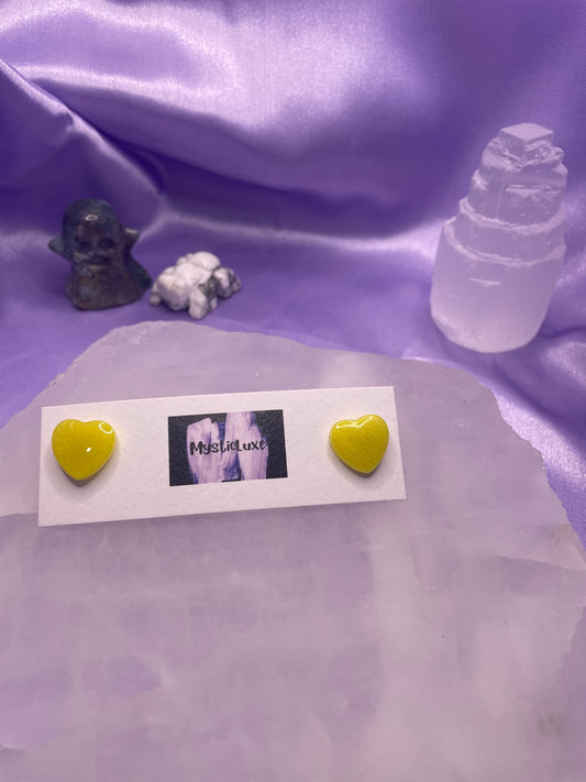 Yellow Heart Studs