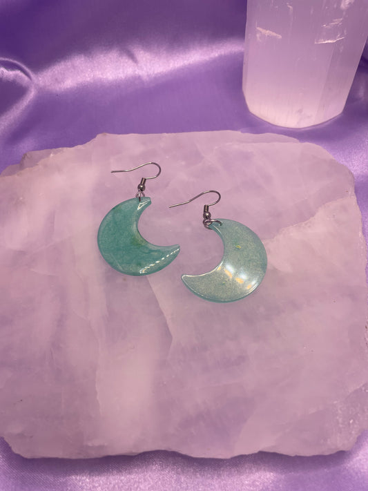 Glitter Green moon silver