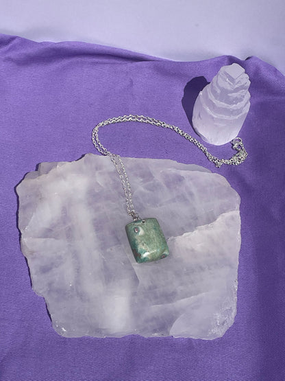Ruby Fuchsite square - Silver