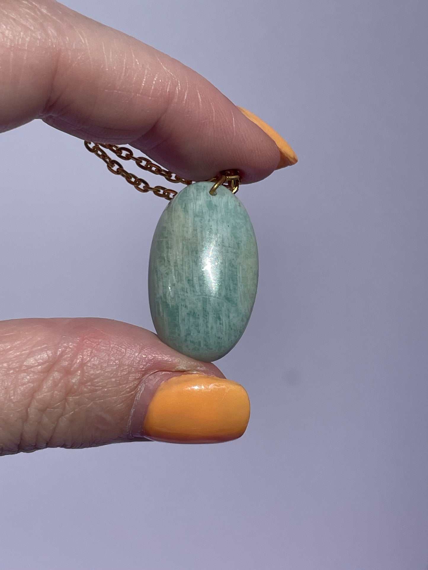 Amazonite oval - Gold