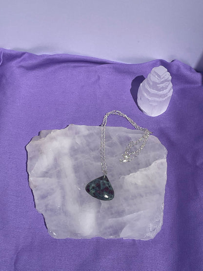 Ruby Kyanite Teardrop -Silver