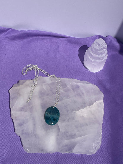 Blue Apatite Oval - Silver