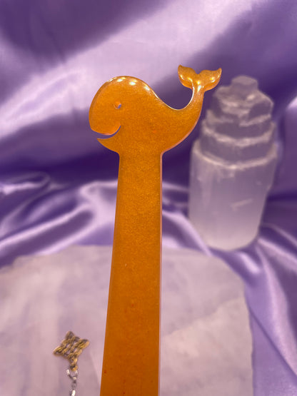 Orange Whale bookmark