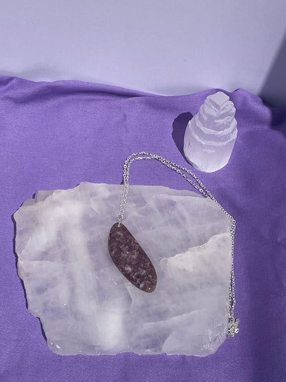 Lepidolite pear shaped- Silver