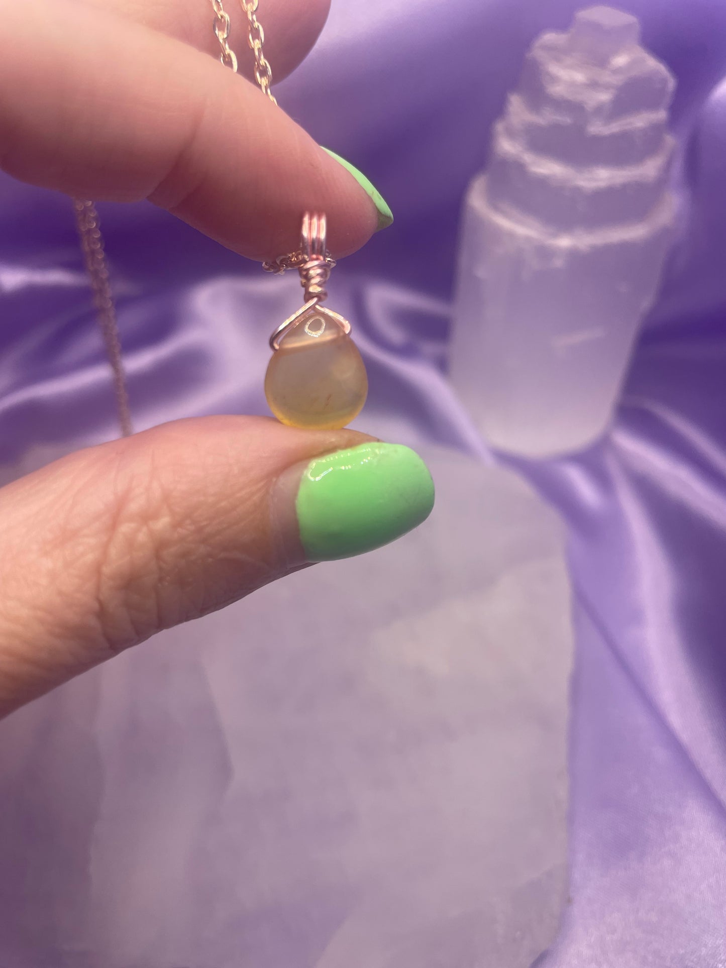 Carnelian Teardrop - Rose Gold