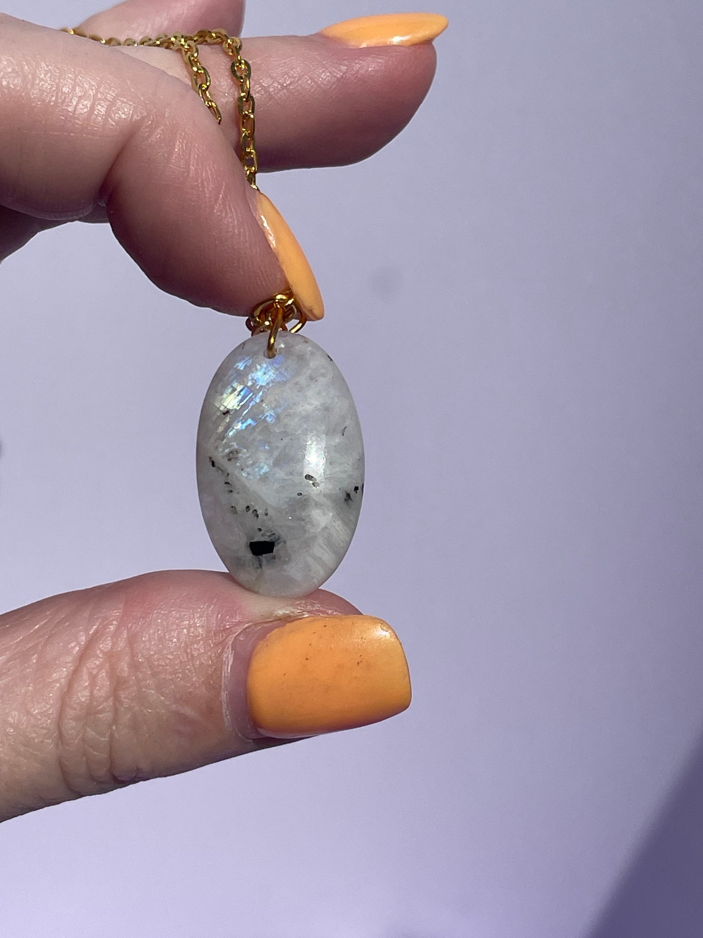 Rainbow Moonstone Oval- Gold