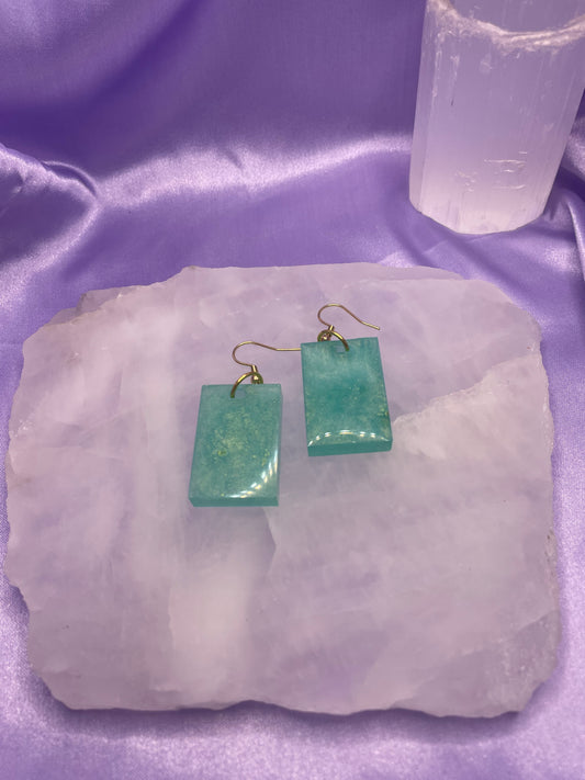 Glitter green Rectangle Gold
