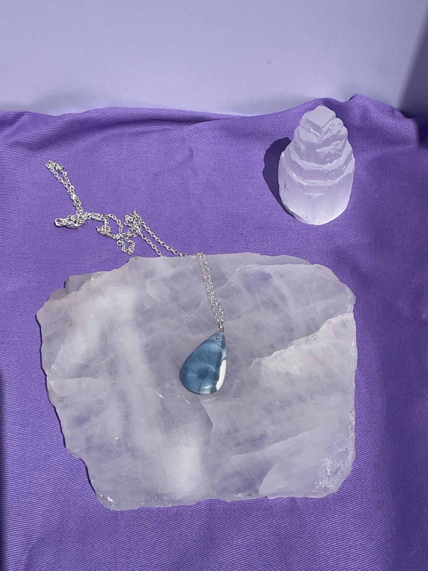 Blue Opal Teardrop -Silver