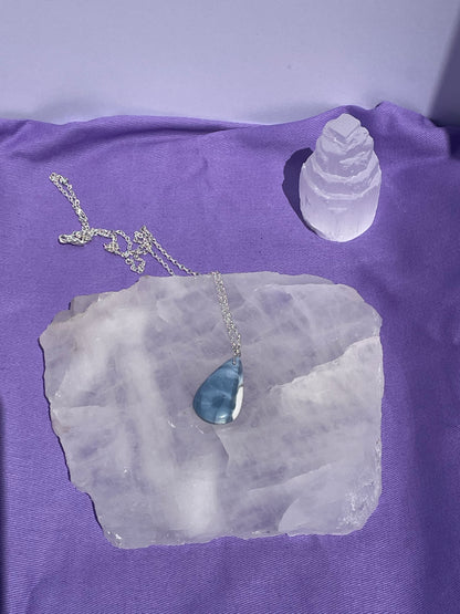 Blue Opal Teardrop -Silver