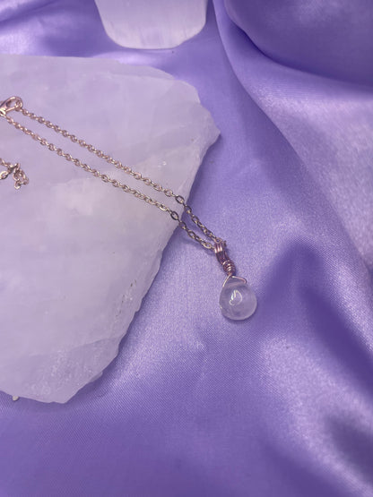 Clear Quartz Teardrop - Rose Gold