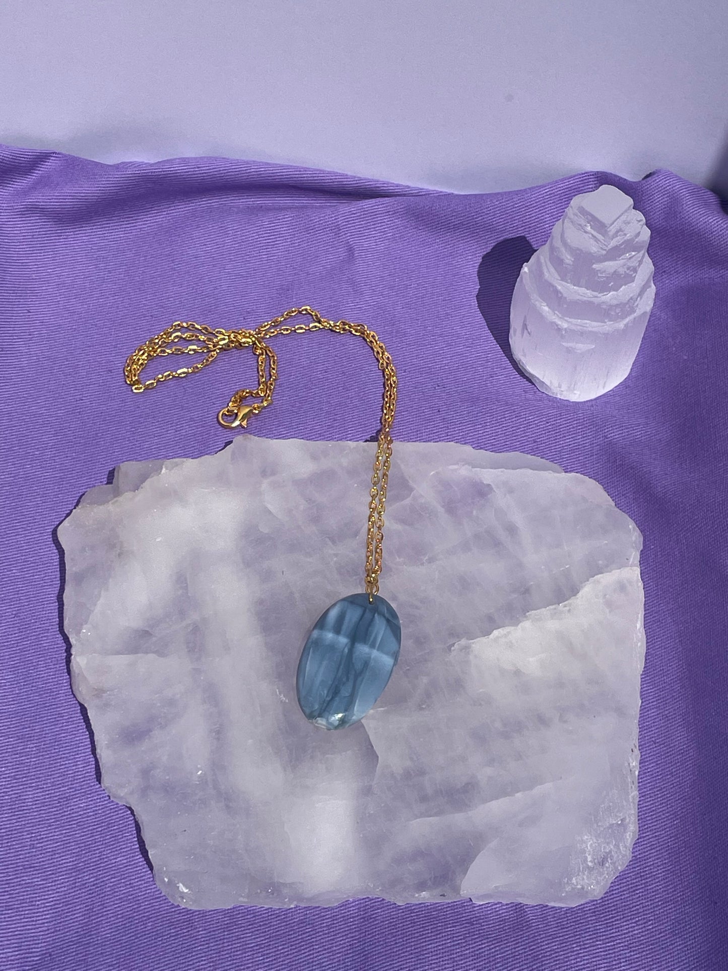 Blue Opal Oval - Gold