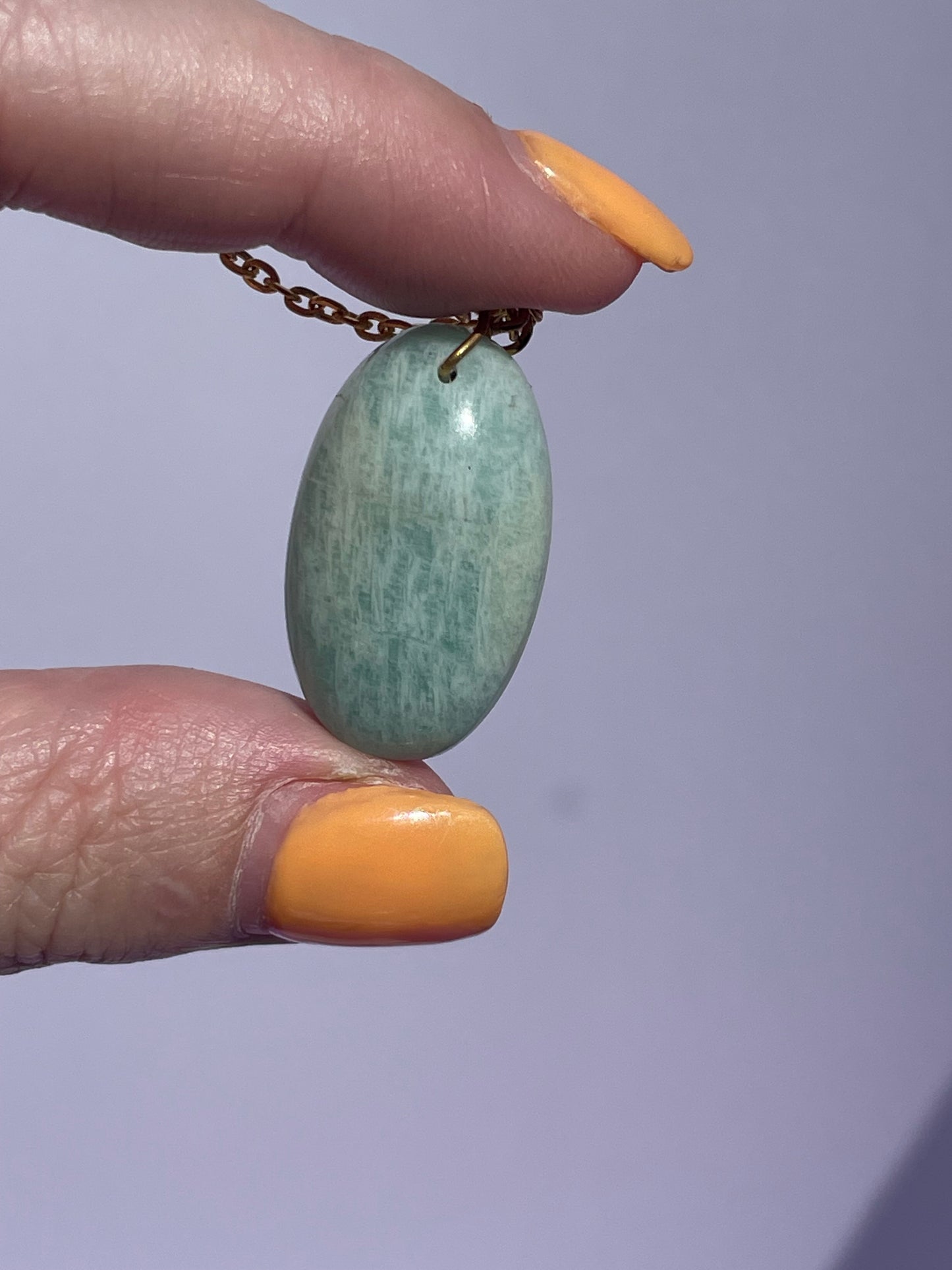 Amazonite oval - Gold