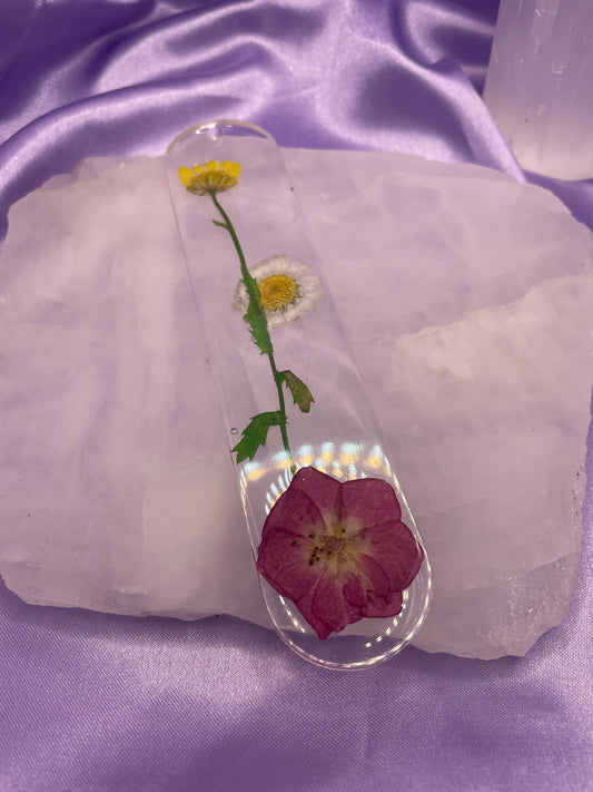 Red & Yellow Flowers rounded bookmark