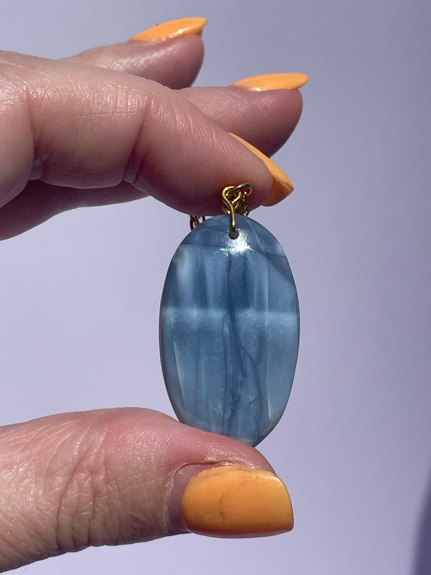 Blue Opal Oval - Gold