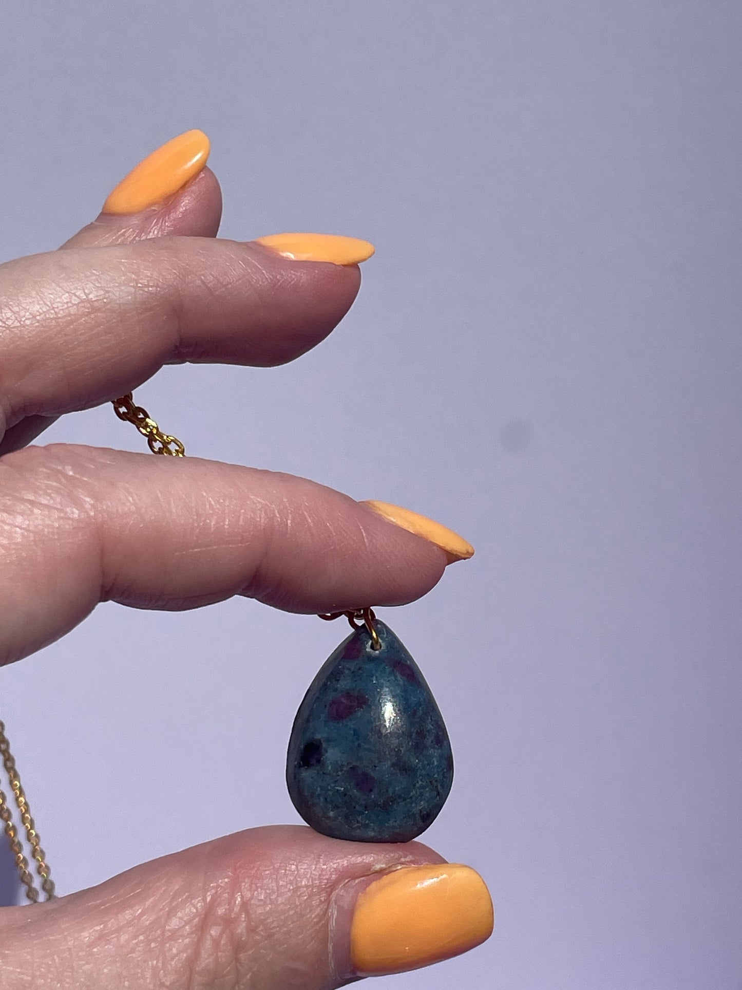 Ruby Kyanite Teardrop -Gold