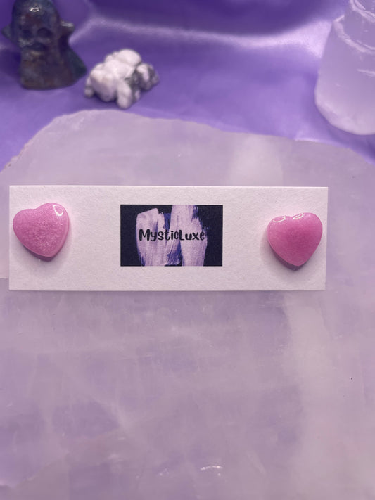Pink Heart Studs