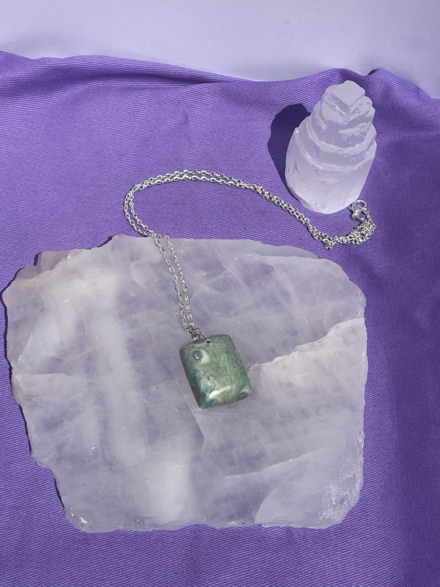 Ruby Fuchsite square - Silver