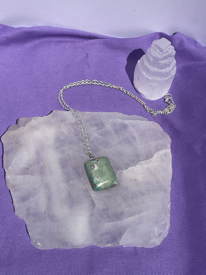 Ruby Fuchsite square - Silver