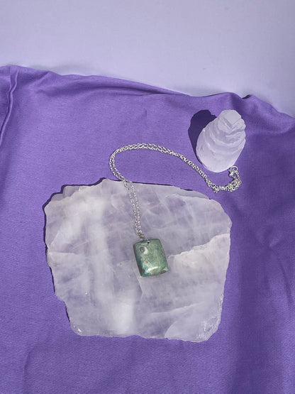 Ruby Fuchsite square - Silver
