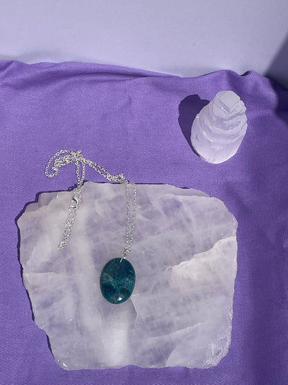 Blue Apatite Oval - Silver
