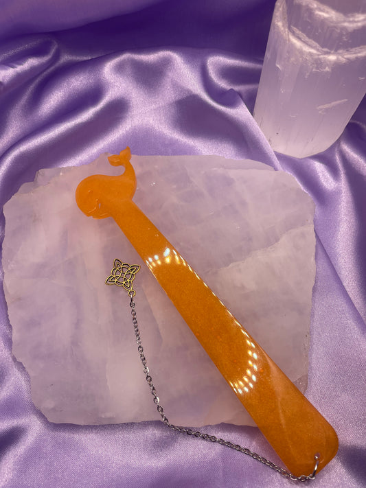 Orange Whale bookmark