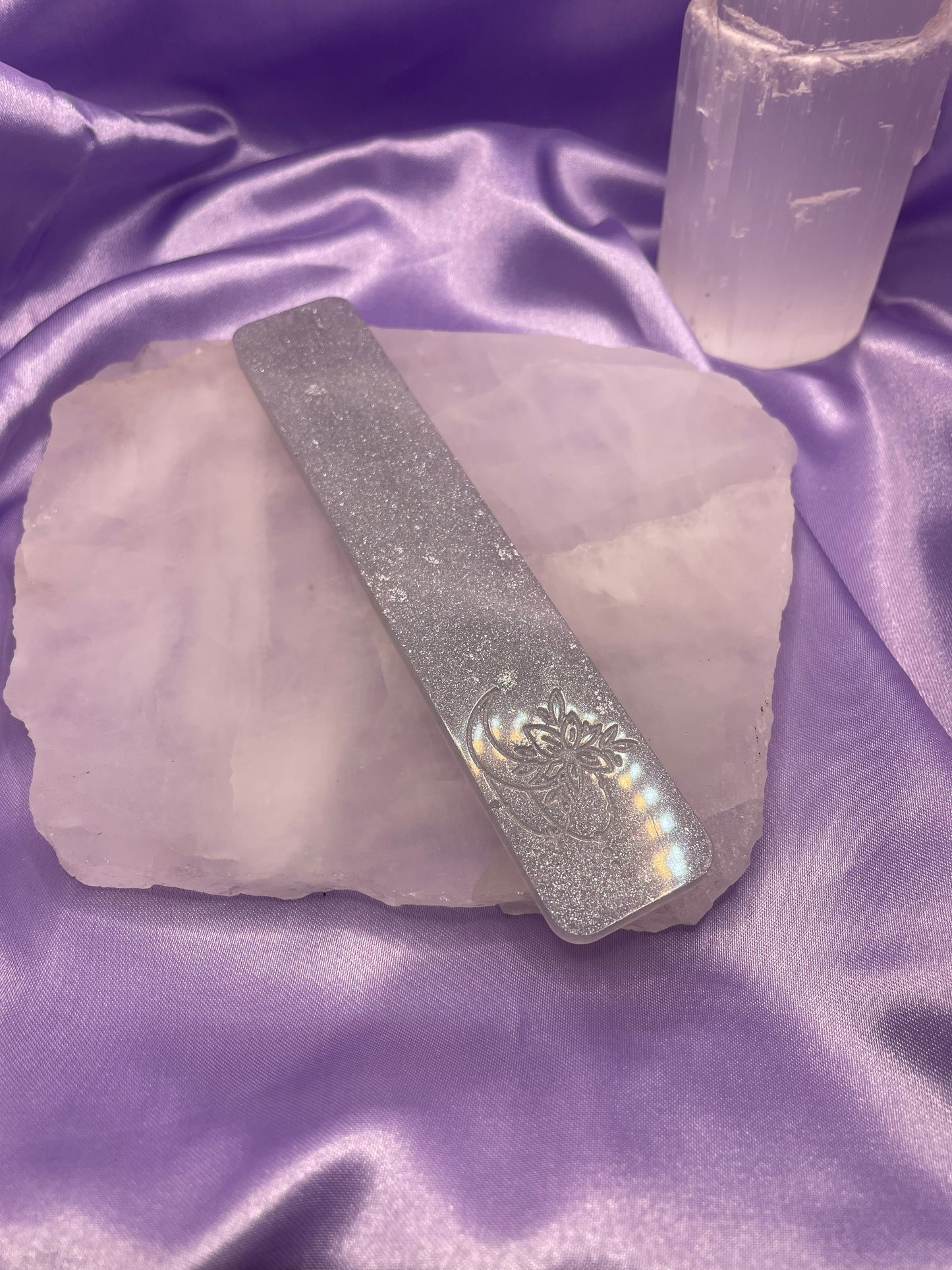 Silver moon/flower bookmark
