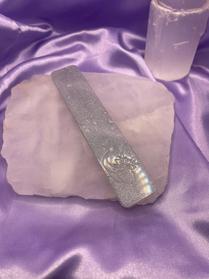 Silver moon/flower bookmark